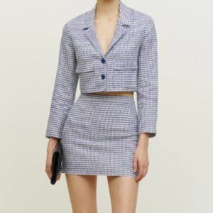 Reformation Elton Linen Set Challah Check Size 0